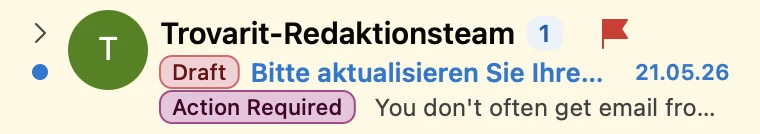 Von timelit geschriebener Antwortentwurf in Outlook, bereit zum Prüfen, Bearbeiten oder Senden